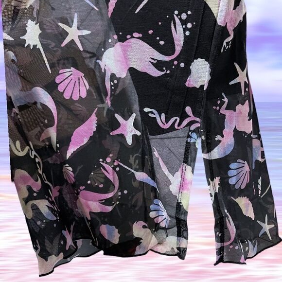 Torrid Disney The Little Mermaid Mesh T-Shirt Midi Dress NWT - Picture 9 of 15